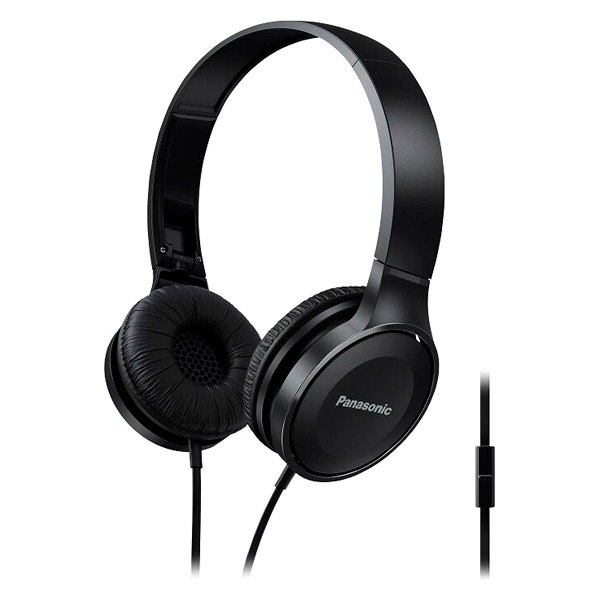 Panasonic® - RP-HF100M Black Lightweight On-Ear Headphones with Microphone and Remote