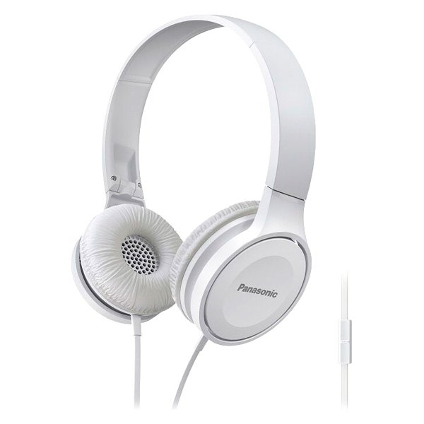 Panasonic® - RP-HF100M White Lightweight On-Ear Headphones with Microphone and Remote