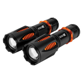 Performance Tool® - FirePoint X™ 2 Pieces 302 lm Black LED Flashlights with Pouch
