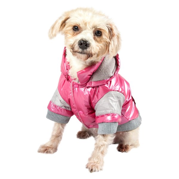 Pet Life® - Vintage Aspen X-Small Pink 3M Insulated Sporty Ski Dog Jacket with Removable Hood