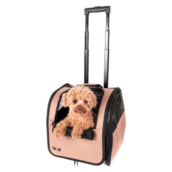 Pet Life® - Pawdon Me 13.4"L x 11"W x 13.4"H Khaki Nylon Travel Pet Carrier