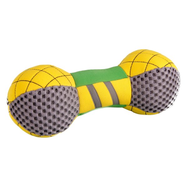 Pet Life® - Bark-Active Bone Shaped Neoprene Mesh Waterproof Yellow/Green Floating Dog Toy