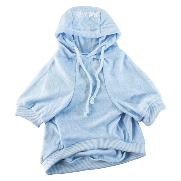 Pet Life® - Large Blue French Terry Ultra-Soft Quick-Drying Dog Hooded Sweater