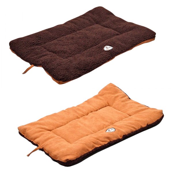 Pet Life® - Eco-Paw Reversible Eco-Friendly Fashion Designer Medium Brown Dog Bed Mat Lounge (35"L x 21.5"W x 2"H)