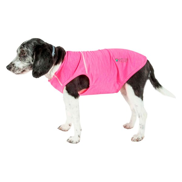 Pet Life® - Active Aero-Pawlse X-Small Hot Pink/Light Pink Heathered Quick-Dry And 4-Way Stretch-Performance Dog T-Shirt Tank Top