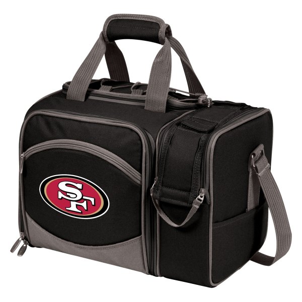 Picnic Time® - Malibu San Francisco 49ers Black with Gray Accents Picnic Basket Cooler