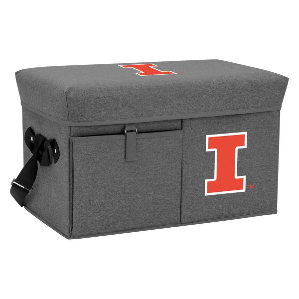 Picnic Time® - Ottoman NCAA Illinois Fighting Illini 24-Can Gray Soft Cooler with Seat