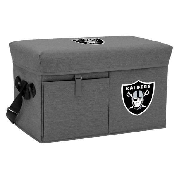 Picnic Time® - Ottoman NFL Oakland Raiders 24-Can Gray Soft Cooler with Seat