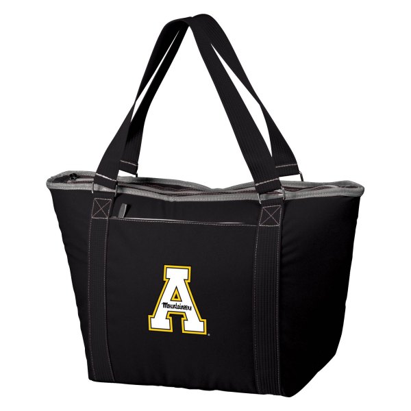 Picnic Time® - Topanga NCAA Appachian State Mountaineers 24-Can Black Cooler Tote Bag