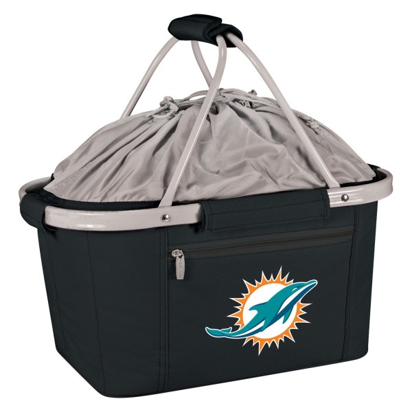 Picnic Time® - Metro Miami Dolphins Black Picnic Basket Collapsible Cooler Tote