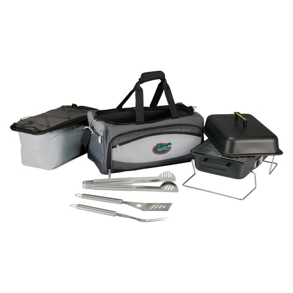 Picnic Time® - Buccaneer NCAA Florida Gators 24-Can Black/Gray Cooler Bag with Charcoal Grill