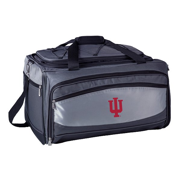 Picnic Time® - Buccaneer NCAA Indiana Hoosiers 24-Can Black/Gray Cooler Bag with Charcoal Grill