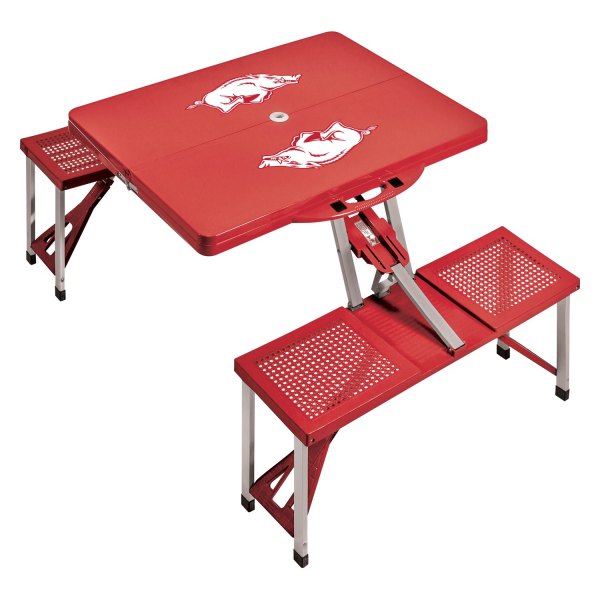 Picnic Time® - NCAA Arkansas Razorbacks Red Portable Folding Camp Table Set