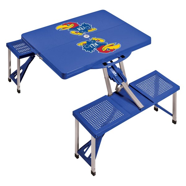 Picnic Time® - NCAA Kansas Jayhawks Blue Portable Folding Camp Table Set