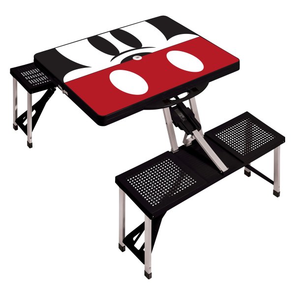 Picnic Time® - DLM Mickey Mouse Black Portable Folding Camp Table Set