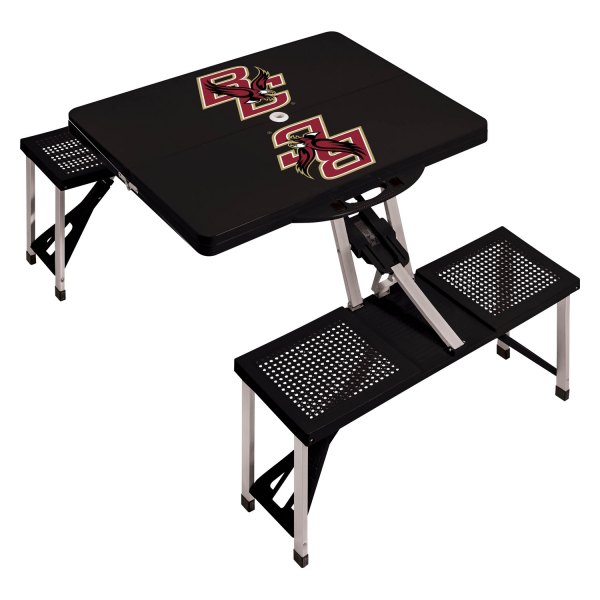 Picnic Time® - NCAA Boston College Eagles Black Portable Folding Camp Table Set