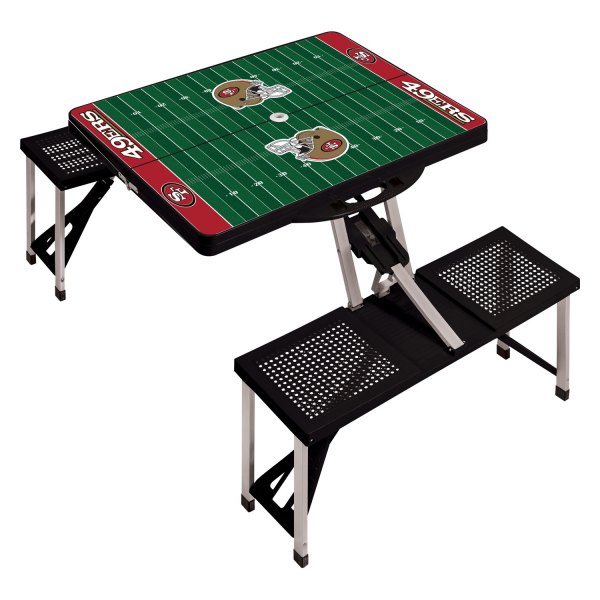Picnic Time® - NFL San Francisco 49ers Black Portable Folding Camp Table Set