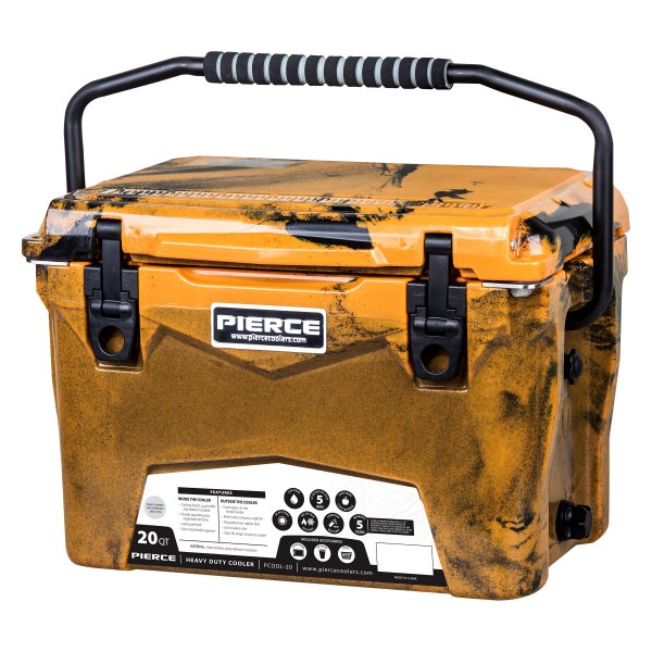 Pierce® - 20 qt Orange Camo Hard Cooler