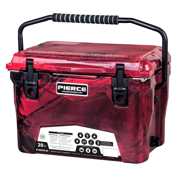 Pierce® - 20 qt Red Camo Hard Cooler