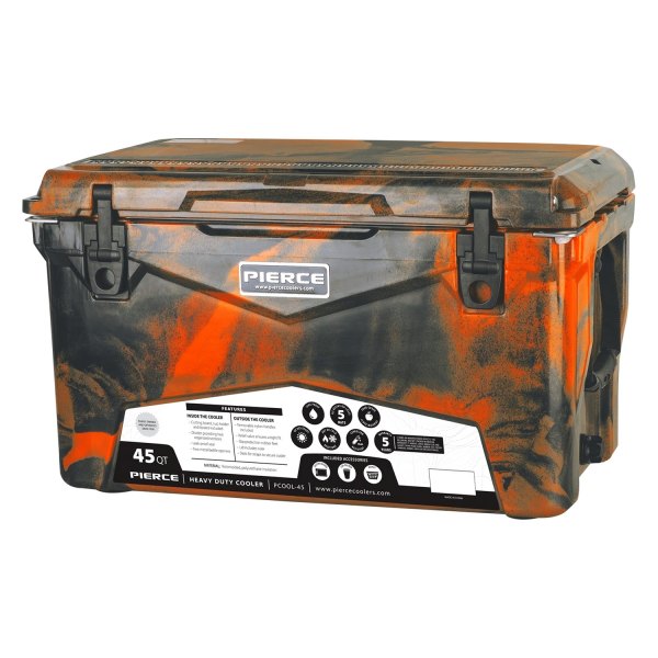 Pierce® - 45 qt Orange Camo Hard Cooler