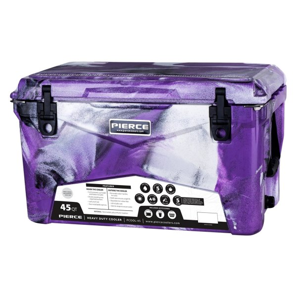 Pierce® - 45 qt Purple Camo Hard Cooler