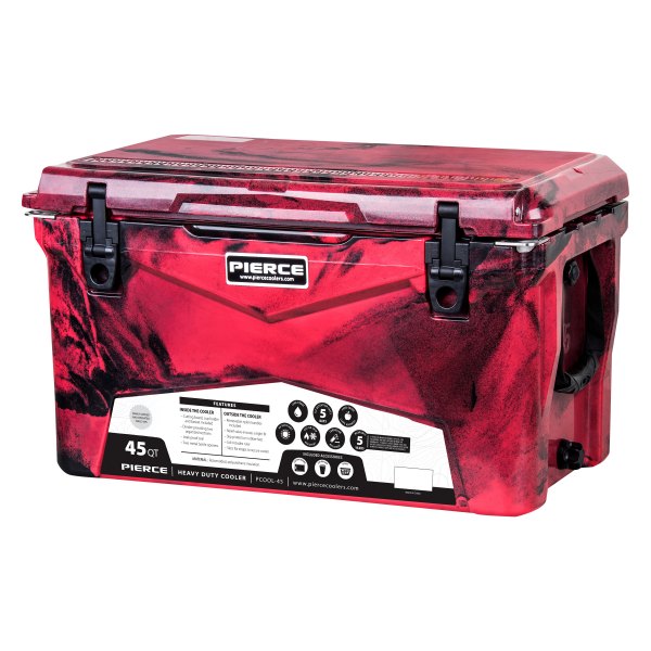 Pierce® - 45 qt Red Camo Hard Cooler