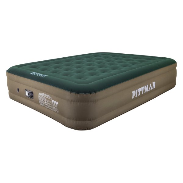 Pittman Outdoors® - Indoor/Outdoor 78" L x 60" W x 16" H Green/Tan Queen Double High Air Bed Kit