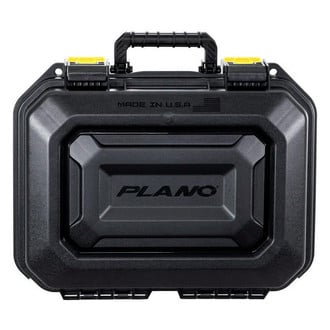 Plano® PLA118LG - AW2™ Waterproof 15.4" x 12" x 5.4" Black/Yellow Plastic Double Pistol Hard Case