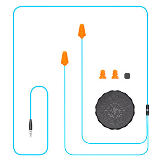 Plugfones® - Guardian™ Light Blue/Orange Earbuds