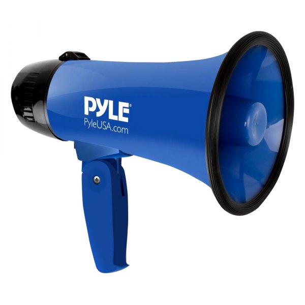 Pyle® - 20 W Blue Compact & Portable Megaphone Speaker with Siren Alarm Mode