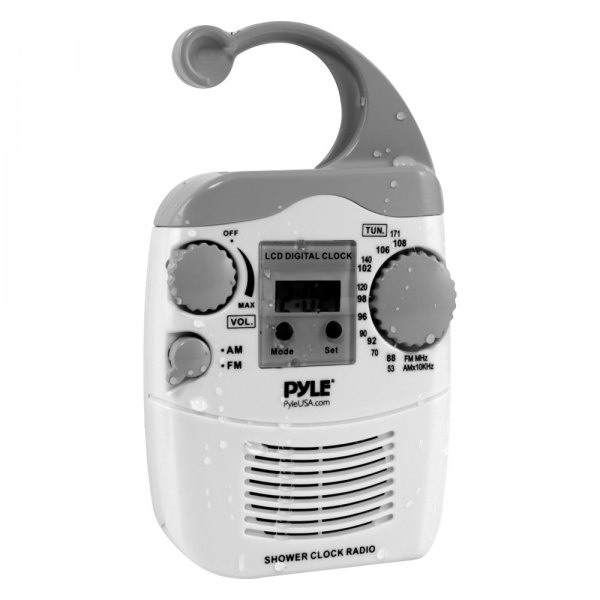 Pyle® - Hanging Waterproof Shower Clock Radio