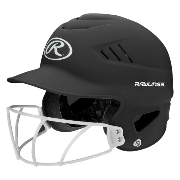 Rawlings® - Coolflo™ High School/College Black Softball Batting Helmet/Face Guard