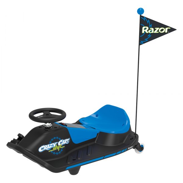 Razor® - Crazy 12 V 80 W Black/Blue Shift Electric Cart (8+ Years)