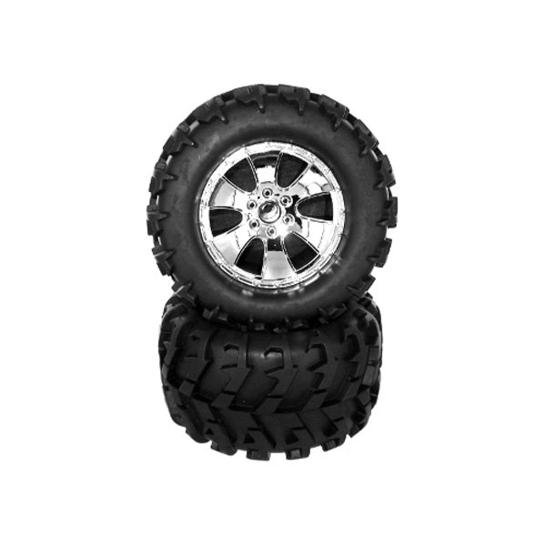 Redcat® - Chrome V-Tread Wheels with Tires