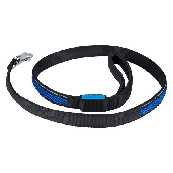 Rixxu™ - Luminous Decoration Blue Nylon Mesh/Plush Reflective Standard Snap Dog Leash with Night Safety