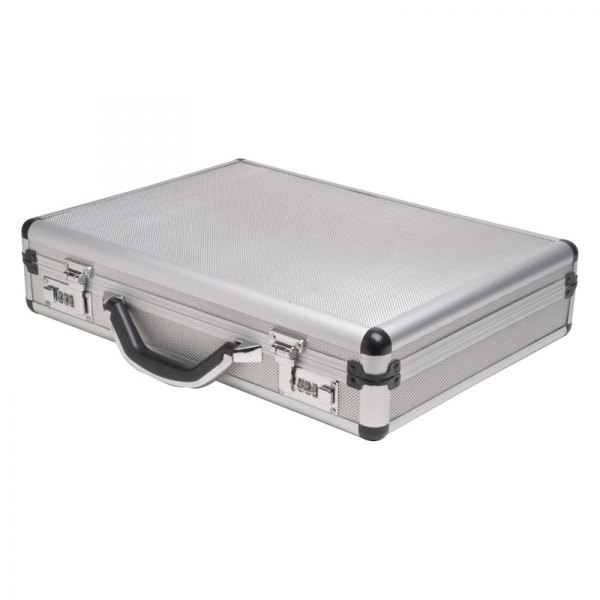 RoadPro® - 17.5" x 13" x 4" Silver Aluminum Briefcase