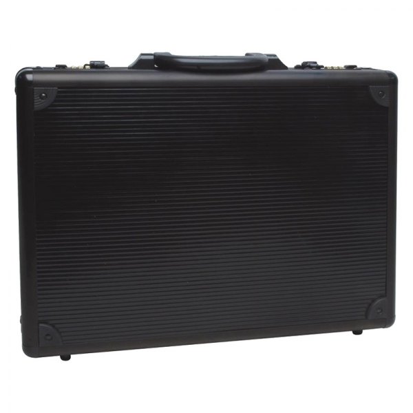 RoadPro® - 17.5" x 13" x 4" Black Aluminum Briefcase