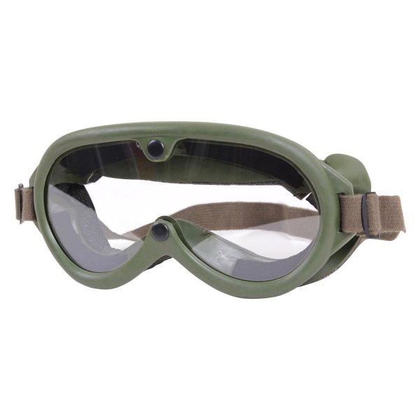 Rothco® - G.I. Type Olive Frame Clear Lens Sun/Wind/Dust Plastic Shield Goggles