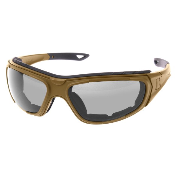 Rothco® - Anti-Fog Coyote Brown Plastic Frame Smoke Gray Oval Interchangeable Glasses