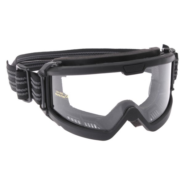 Rothco® - ANSI Ballistic Anti-Fog OTG Tactical Black Frame Clear Lens Polycarbonate Shield Goggles