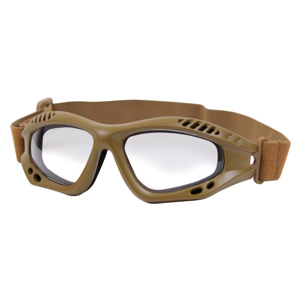 Rothco® - ANSI Rated Coyote Brown Frame Clear Lens Polycarbonate Oval Goggles