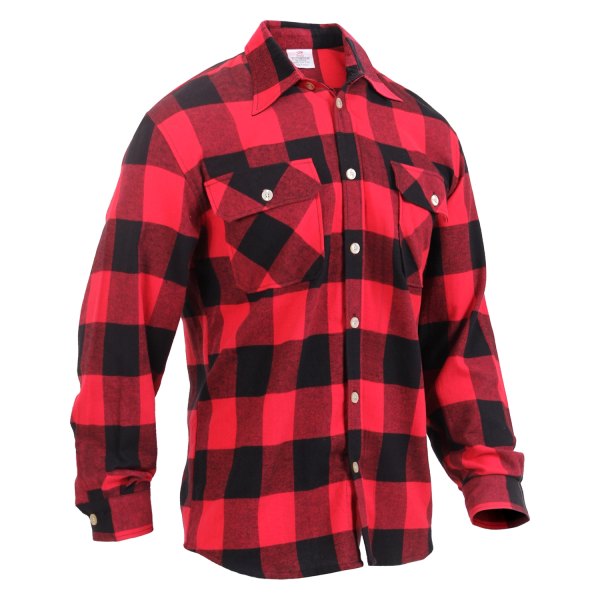 Rothco® - Men's Large Red Plaid Flannel Long Sleeve Shirt
