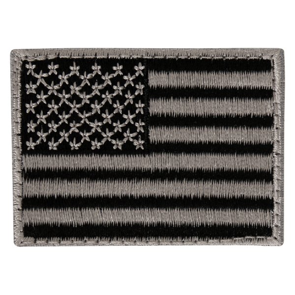 Rothco® - U.S. Flag 1.5" x 2" Black/Silver Embroidered Normal Patch