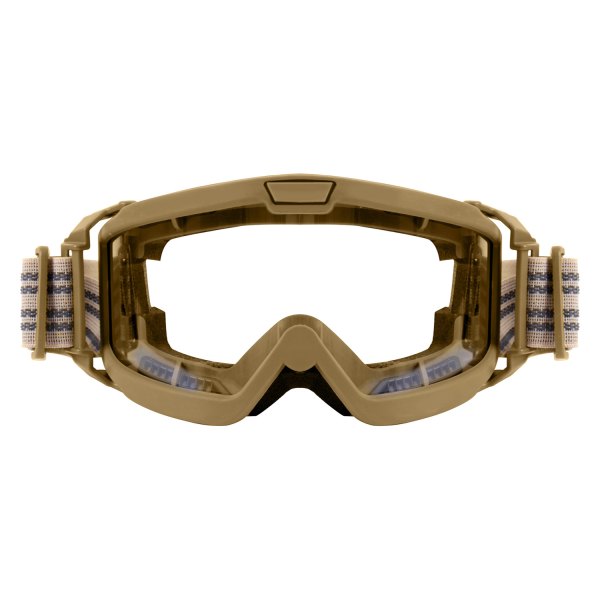 Rothco® - ANSI Ballistic Anti-Fog OTG Tactical Coyote Brown Frame Clear Lens Polycarbonate Shield Goggles