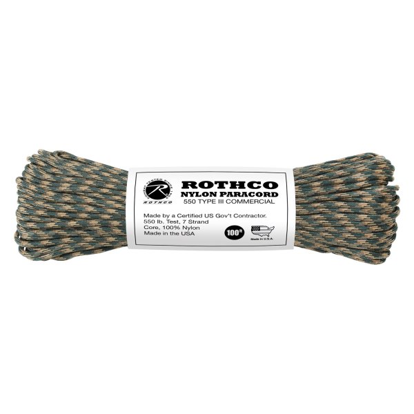 Rothco® - 100' Woodland Camo Nylon Paracord