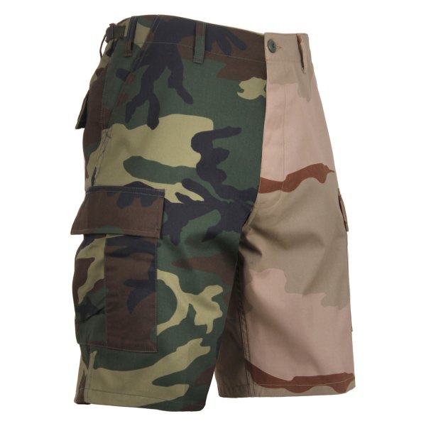 Rothco® - BDU Men's Medium Woodland Camo/Tri-Color Camo Two-Tone Shorts