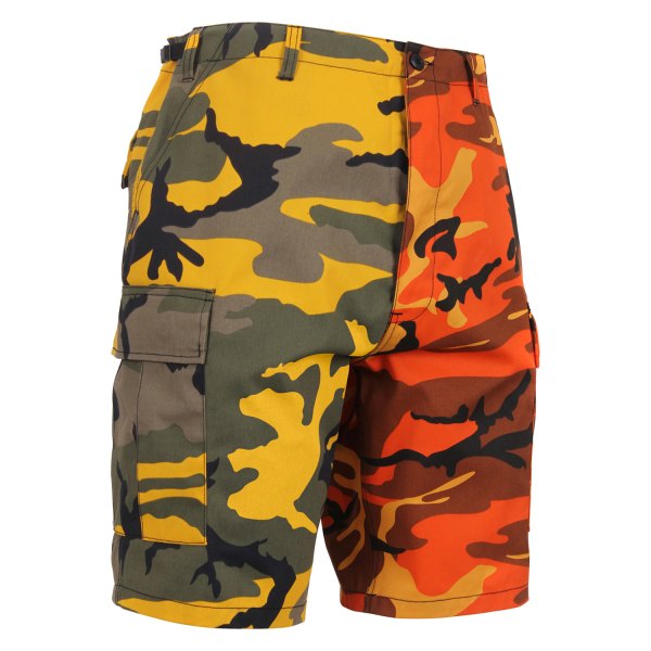 Rothco® - BDU Men's Large Stinger Yellow/Savage Orange Camo Two-Tone Shorts