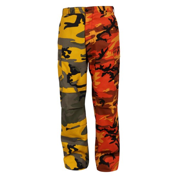 Rothco® - BDU Men's 35" Stinger Yellow/Savage Orange Camo Two-Tone Pants