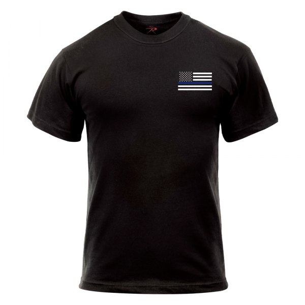 Rothco® - Men's Honor and Respect Thin Blue Line Flag Medium Black T-Shirt
