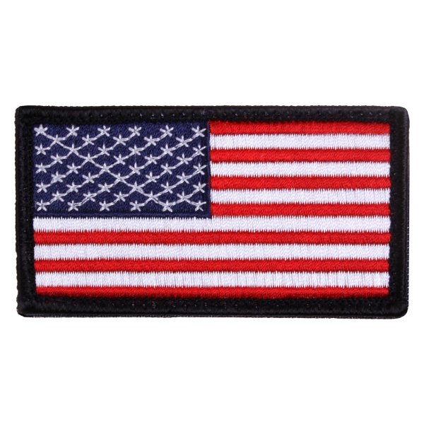 Rothco® - U.S. Flag 2" x 3.5" Red/White/Blue with Black Border Embroidered Normal Orientation Patch